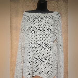 Elegant White Crochet Sweater
